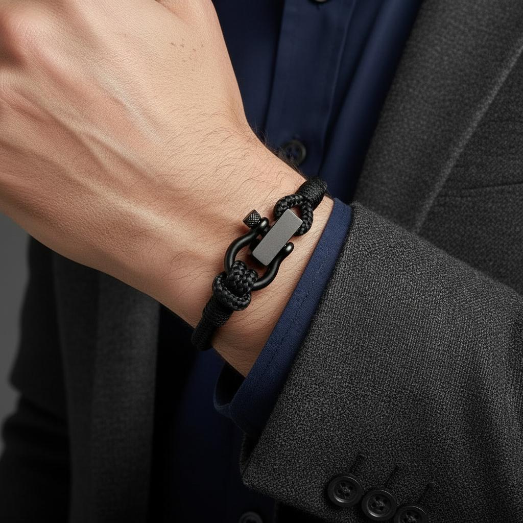 ROYAL mini shackle bracelet black