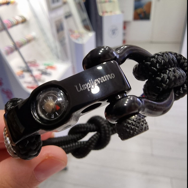 SEAMAN Compass Bracelet Black Camo