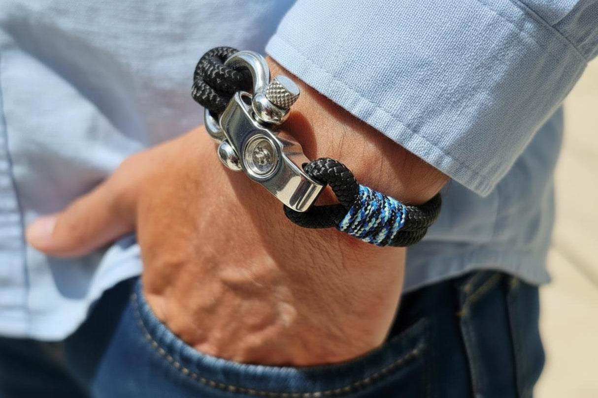 SEAMAN Compass Bracelet Black Lightning