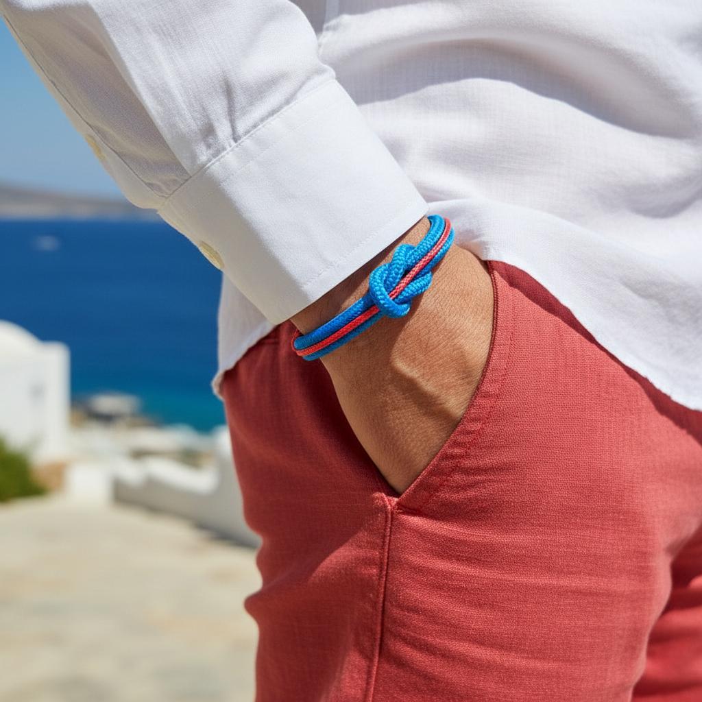 SEAMAN Compass Bracelet Blue Red