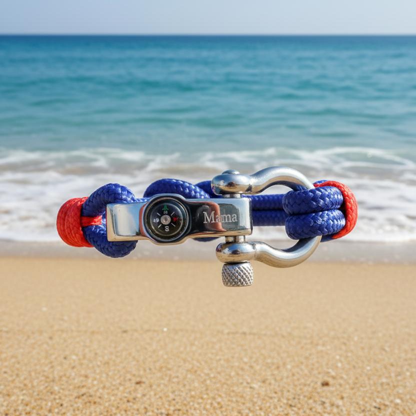 SEAMAN Compass Bracelet Blue Red