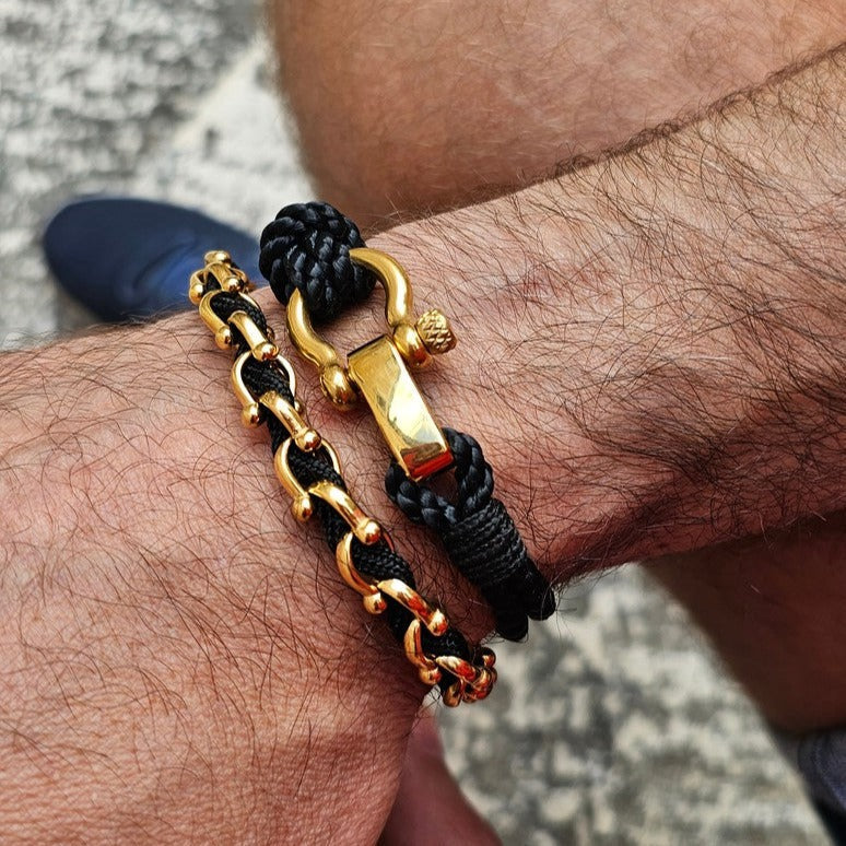 WAVES 4mm Nautical Clasp Bracelet Black