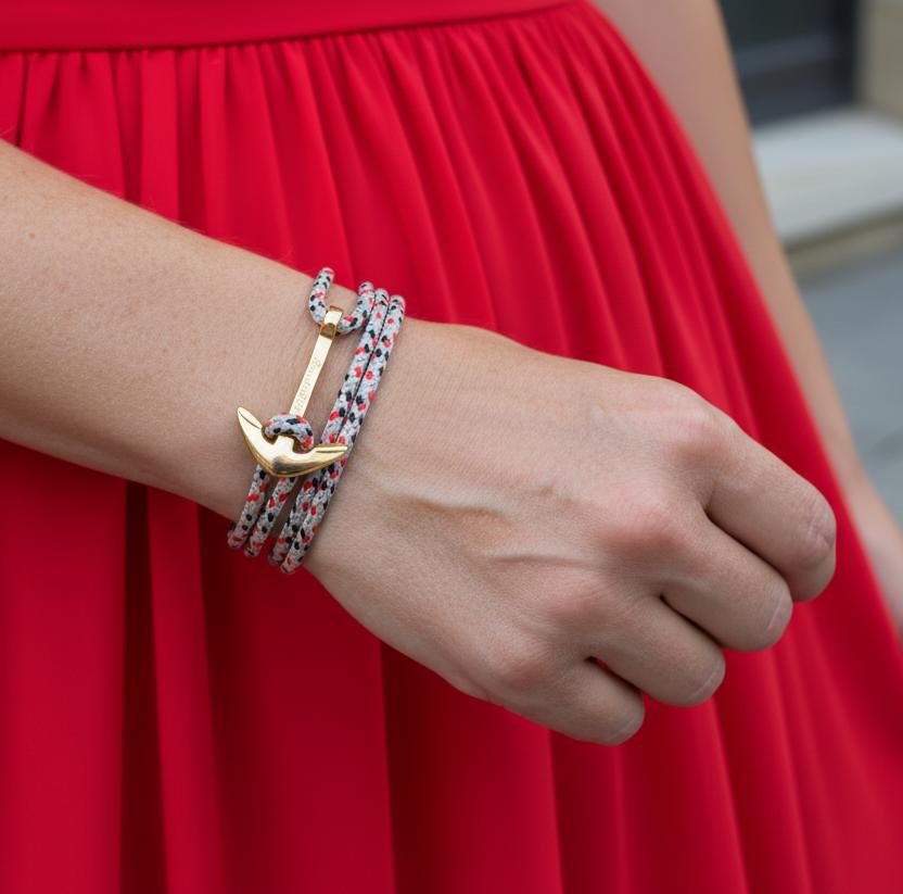 YACHT CREW medium anchor bracelet cream mix