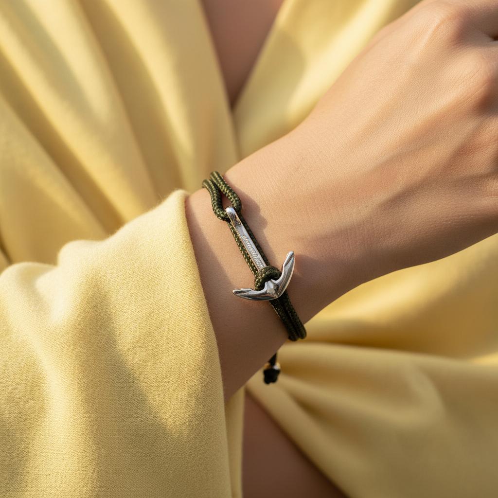 YACHT CREW medium anchor bracelet khaki