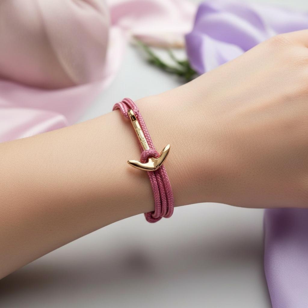 YACHT CREW medium anchor bracelet lavender pink