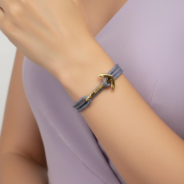 YACHT CREW medium anchor bracelet purple grey