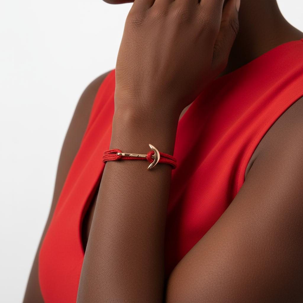YACHT CREW medium anchor bracelet red