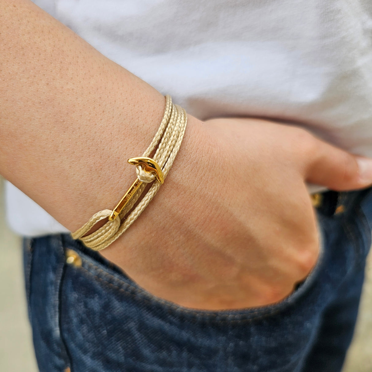 YACHT CREW mini anchor bracelet gold