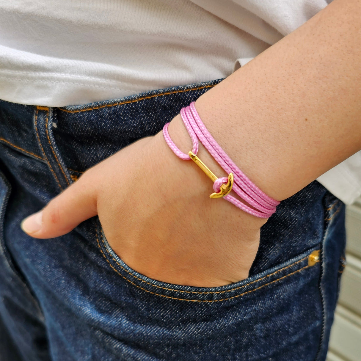 YACHT CREW mini anchor bracelet lavender pink