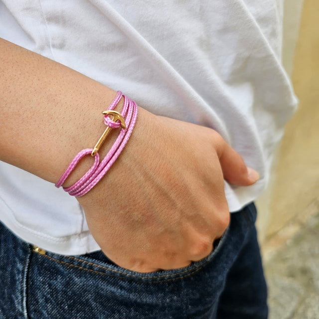 YACHT CREW mini anchor bracelet lavender pink