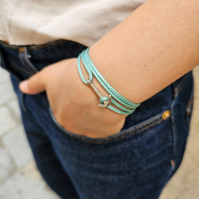 YACHT CREW mini anchor bracelet sea green