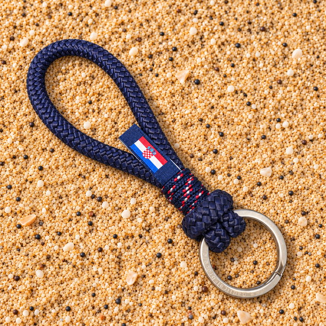 HARBOUR maritimer Schlüsselanhänger aus Tauwerk marineblau Kroatien-Mix