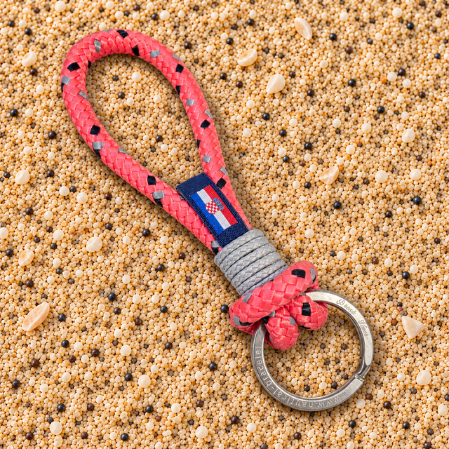 HARBOR Schlüsselanhänger aus nautischem Seil, Rosa-Mix