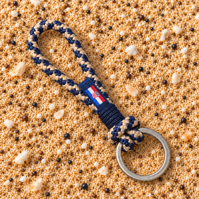 HARBOUR Schlüsselanhänger aus Tauwerk marineblau creme