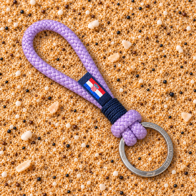 HARBOUR nautical rope keyring purple