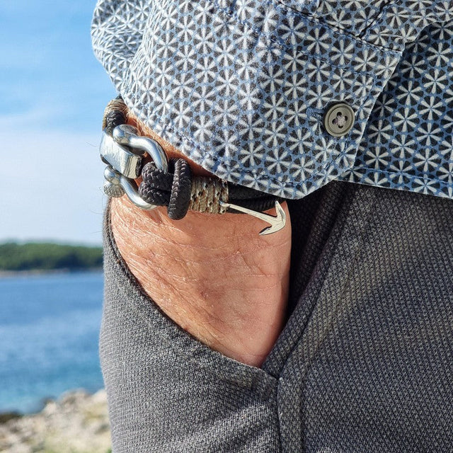 ADRIATICA Nautical Clasp & Anchor Bracelet Black Camo