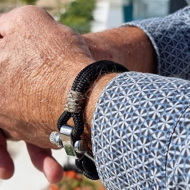 ADRIATICA Nautical Clasp & Anchor Bracelet Black Camo