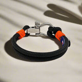 ADRIATICA Nautical Clasp & Anchor Bracelet Black Orange
