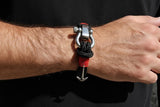 ADRIATICA Nautical Clasp & Anchor Bracelet Black Red