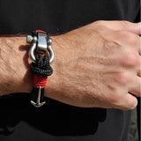 ADRIATICA Nautical Clasp & Anchor Bracelet Black Red