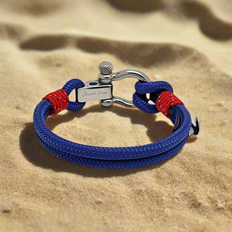 ADRIATICA Nautical Clasp & Anchor Bracelet Blue Red