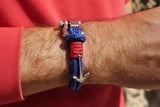 ADRIATICA Armband mit nautischem Verschluss und Anker, Blau/Rot
