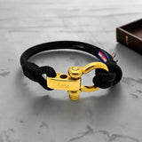 ADRIATICA Shackle & Anchor Bracelet Black