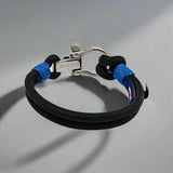 ADRIATICA Shackle & Anchor Bracelet Black Blue