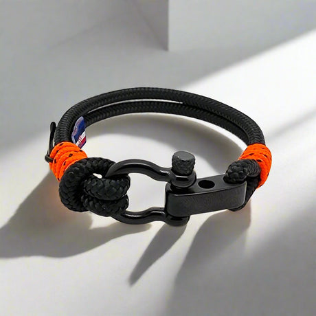 ADRIATICA Shackle & Anchor Bracelet Black Orange