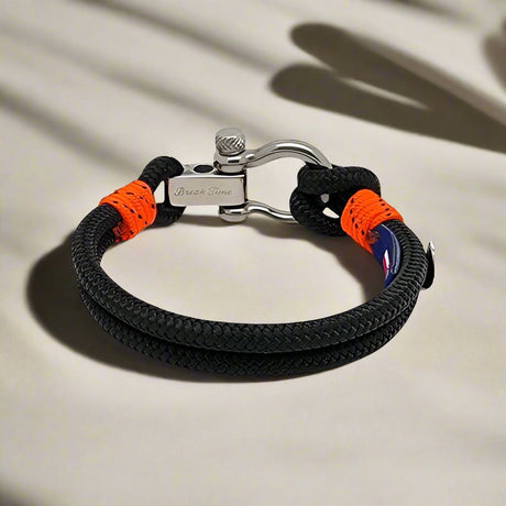 ADRIATICA Shackle & Anchor Bracelet Black Orange