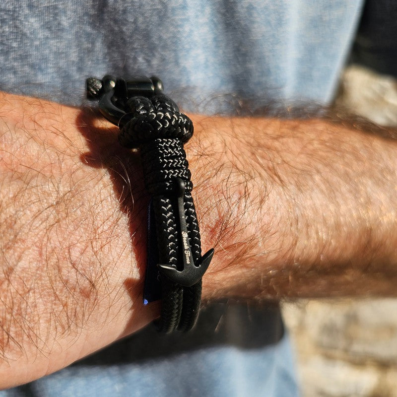 ADRIATICA Shackle & Anchor Bracelet Black