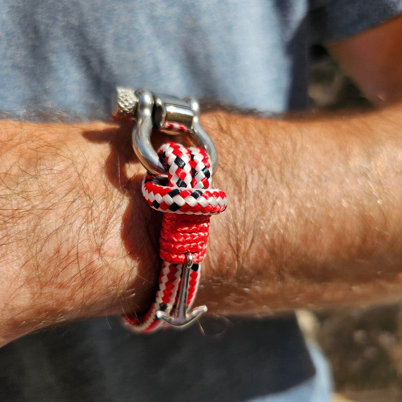 ADRIATICA Shackle & Anchor Bracelet Red Mix