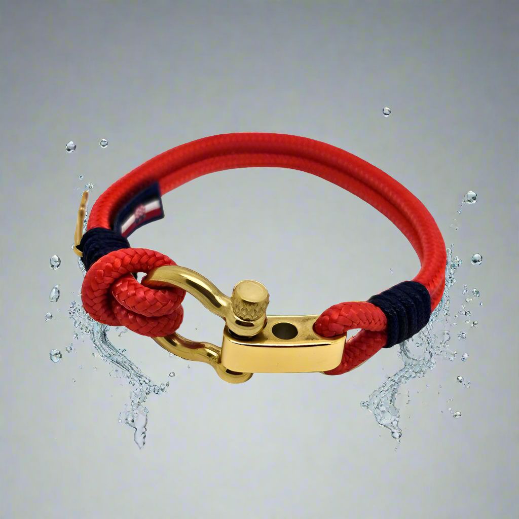 ADRIATICA Shackle & Anchor Bracelet Red Navy Blue