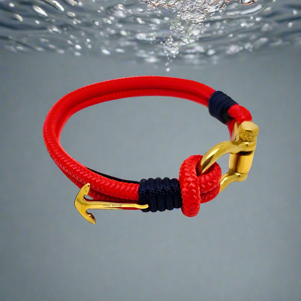 ADRIATICA Shackle & Anchor Bracelet Red Navy Blue