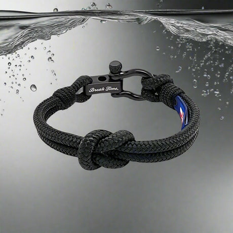 CAPTAIN 4mm Nautical Clasp Bracelet - Black