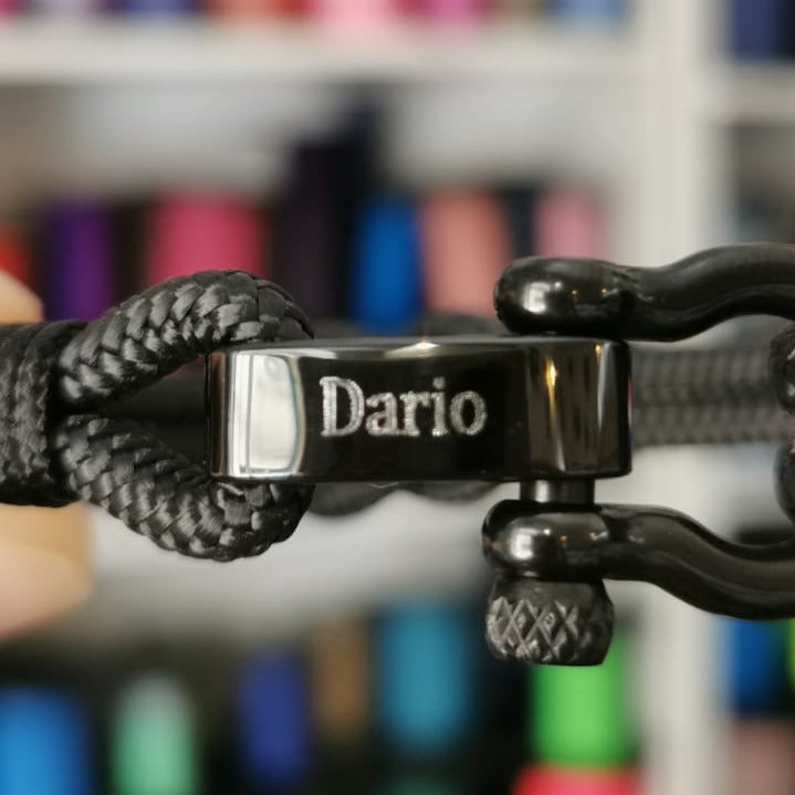 CAPTAIN 4mm Nautical Clasp Bracelet - Black