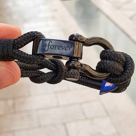 CAPTAIN 4mm Nautical Clasp Bracelet - Black