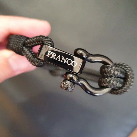 CAPTAIN 4mm Nautical Clasp Bracelet - Black