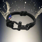 CAPTAIN 4mm Nautical Clasp Bracelet - Black