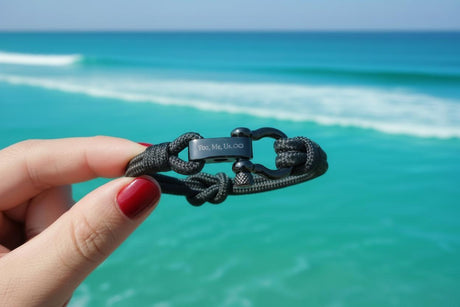 CAPTAIN 4mm Nautical Clasp Bracelet - Black