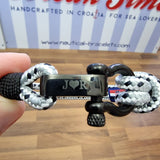 CAPTAIN 4mm Nautical Clasp Bracelet - Grey Mix Black