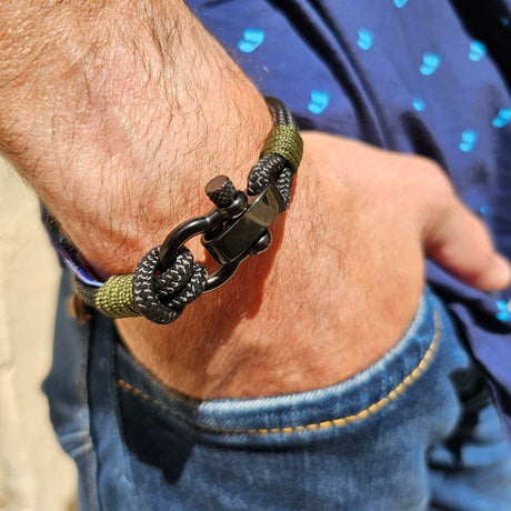 CAPTAIN 4mm Nautical Clasp Bracelet - Khaki