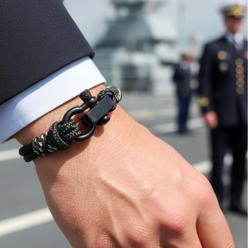 CAPTAIN 4mm Nautical Clasp Bracelet - Military
