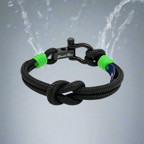 CAPTAIN 4mm Nautical Clasp Bracelet - Neon Green