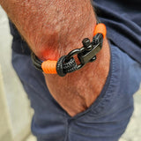 CAPTAIN 4mm Nautical Clasp Bracelet - Neon Orange