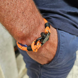 CAPTAIN 4mm Nautical Clasp Bracelet - Orange Mix