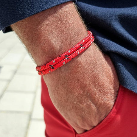 CAPTAIN 4mm Nautical Clasp Bracelet - Red Mix