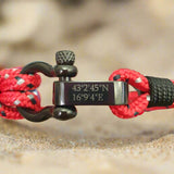 CAPTAIN 4mm Nautical Clasp Bracelet - Red Mix