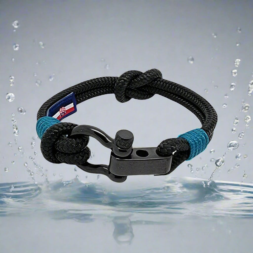 CAPTAIN 4mm Nautical Clasp Bracelet - Teal