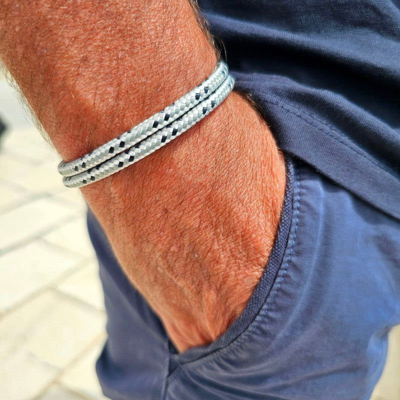 CAPTAIN Black Shackle Bracelet - Grey Mix